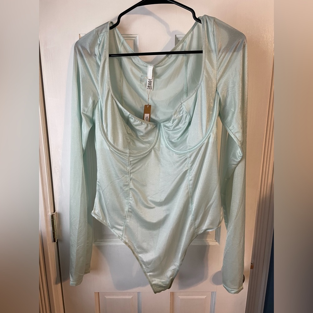 SKIMS Glissenette Mint Bustier Bodysuit